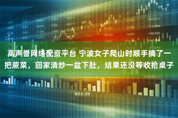 高声誉网络配资平台 宁波女子爬山时顺手摘了一把蕨菜，回家清炒一盆下肚，结果还没等收拾桌子